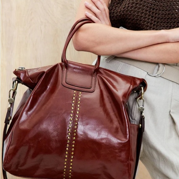 HOBO Sheila Satchel Henna Leather Large Handbag Fits IPad Laptop MISSING STRAP - Picture 8 of 12